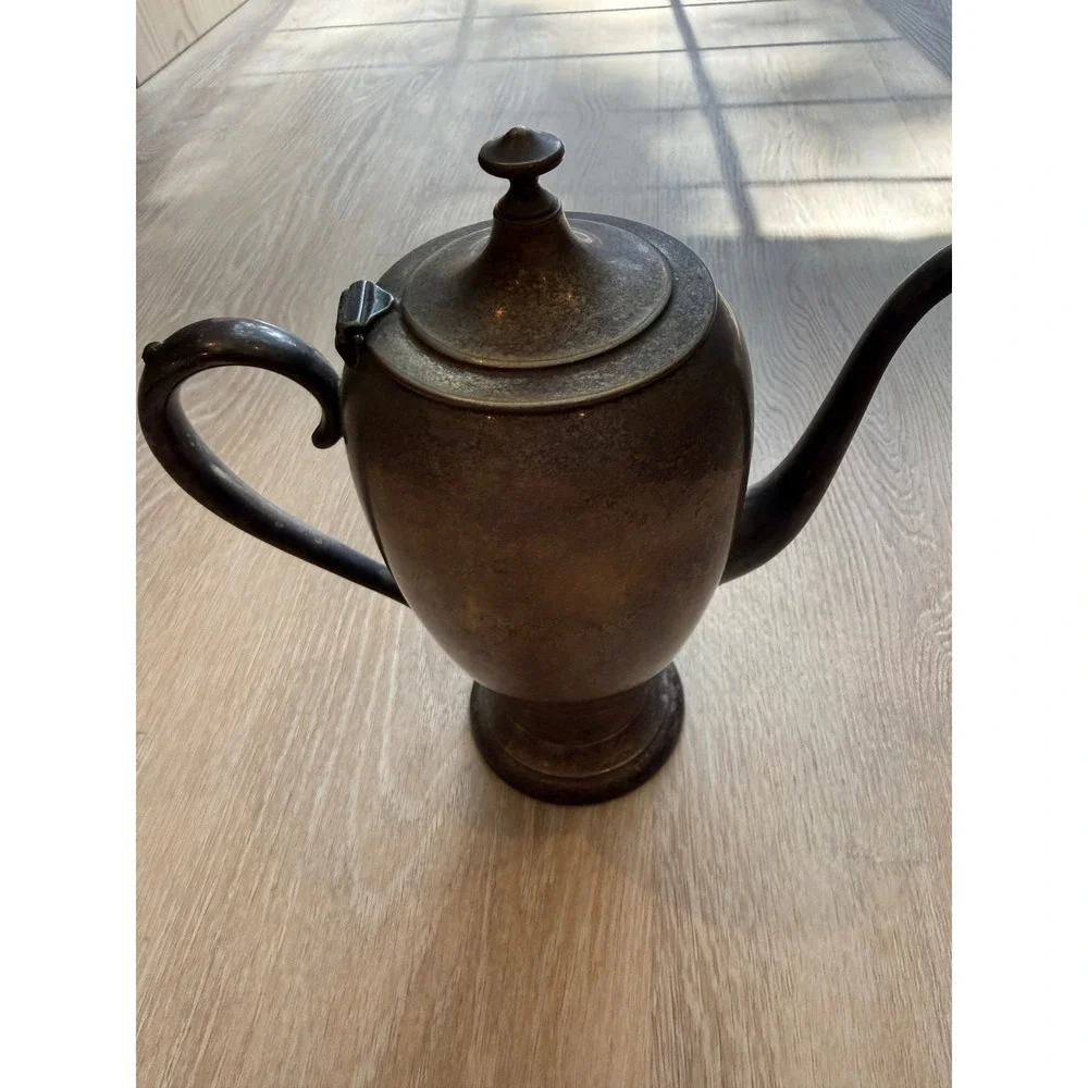 Vintage 50s 60s Sheridan Silver Co Silver on Copper Teapot